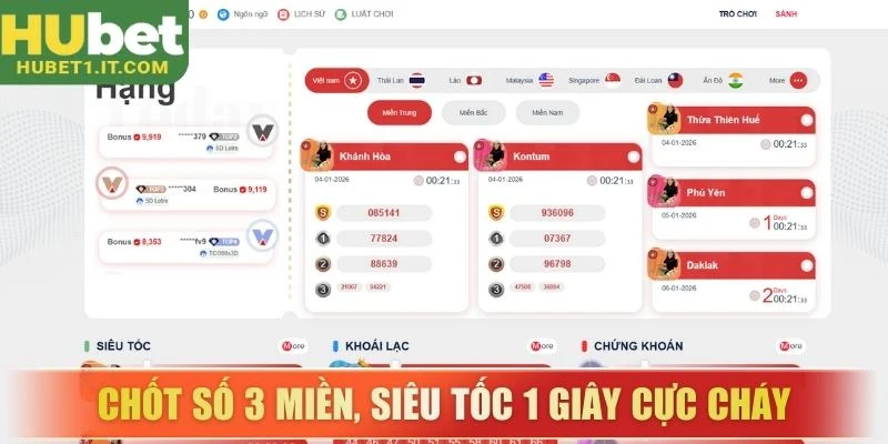 Chốt số 3 miền, siêu tốc 1 giây cực cháy